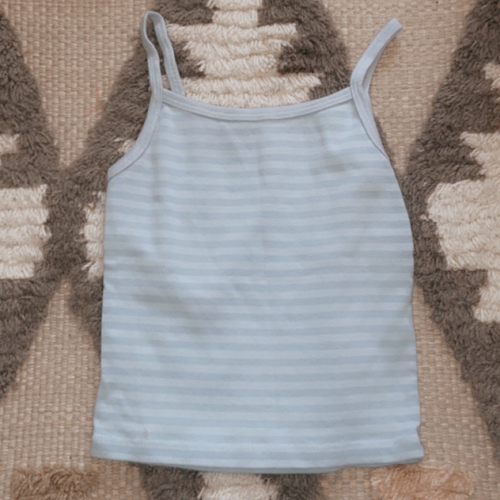 Blue and light blue striped brandy tank!!